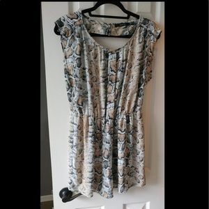 Snake print romper with keyhole back